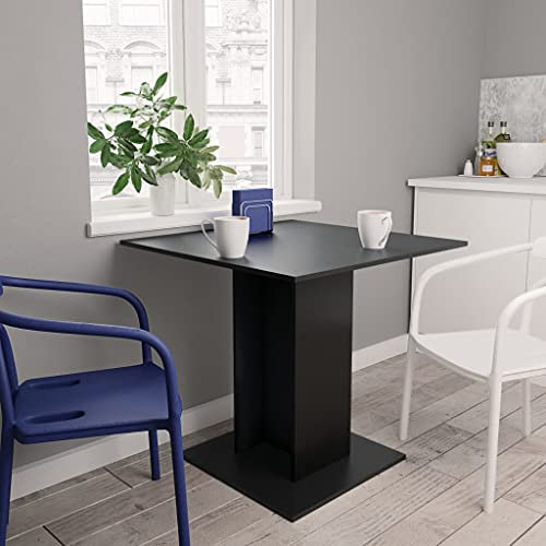 ZEYUAN Esstisch, Küchentisch, Esszimmertische, Esszimmermöbel, Esszimmer, Couchtisch, Esstischgruppe, Tisch, Schwarz 80×80×75 cm Spanplatte