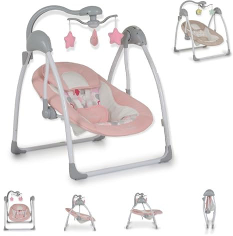 Cangaroo Babywippe elektrisch Jessica Spielbogen Musikfunktion Schaukelfunktion, Farbe:rosa