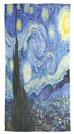 YOUJUNER Damen Seidentücher Van Gogh Sternennacht Seide Schal Halstuch Lang Halstuch Halstücher Seidenschal