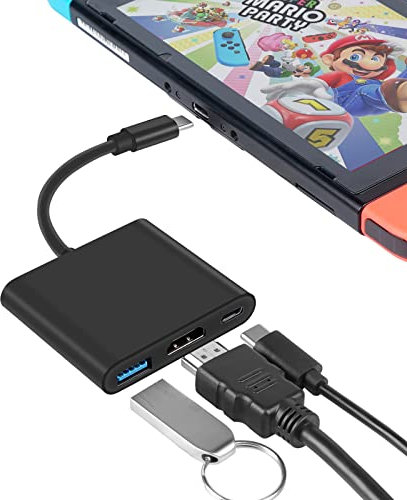 Switch-Dock für OLED-Nintendo Switch, tragbare TV-Dockingstation mit HDMI-USB-3.0-Anschluss und USB-C-Aufladung, Reisedock für Nintendo Switch Steam Deck