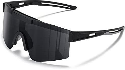 konqkin Cycling Glasses-Sports-Sunglasses-Mens-Womens-Polarised Sun Glasses UV400 Protection Ski Goggles Outdoor Bicycle Motorbike Driving Fishing Hiking,black