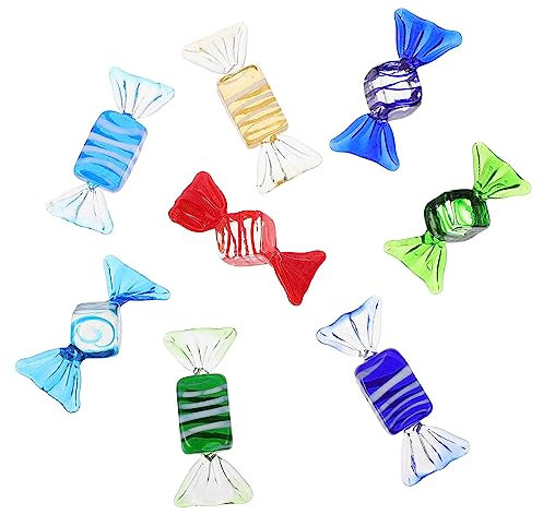 BESPORTBLE 8 Piezas de Dulces de Cristal de Murano Estilo Vintage Adornos Coloridos de para Decoraciones de Fiesta de Navidad de La Boda en Casa