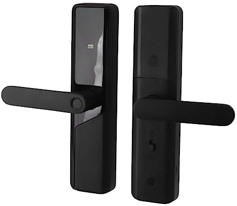 Serrure de Porte D'entrée sans clé, 7 Méthodes de Déverrouillage Smart Fingerprint Door Lock, App Control Digital Door Lock with Handle, for Office Home Room Apartments