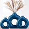 Vasen Deko- Blau Donut Keramik Vasen Set 3,Vase für Pampasgras Modern Skandinavische Deko,Boho Beige Vase für Wohnzimmer,Flur,Hochzeit,Fensterbank,Tisch,Party Home Deko……