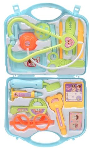 Arztkoffer Kinder Spielset, 15PCS Doktorkoffer mit Echt Stethoskop, Thermometer, Spritze, Geschenk für Kinder Rollenspiel Medizinisches Lernspielzeug, Partyspiel Spielzeug ab 3 Jahre (Blau)