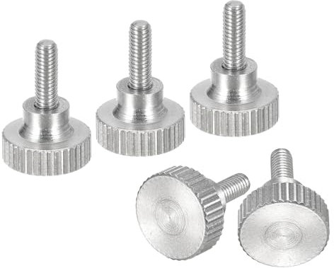 QUARKZMAN M3x8mm Viti a Testa Zigrinata, 5pz Bulloni per Viti a Testa Zigrinata Piatta in Acciaio Inossidabile 304 con Pomelli per Impugnatura a Spalla