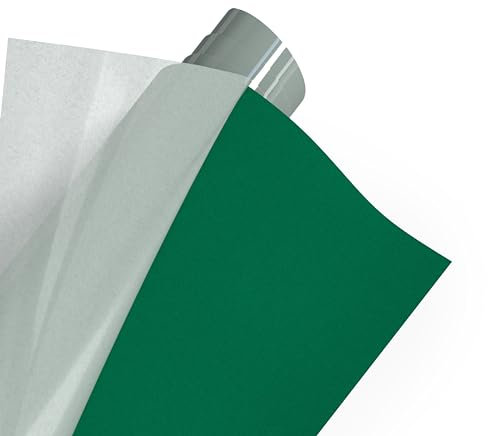 POLI-TAPE TUBITHERM® FLOCK Transferfolie mit samtartiger Oberfläche für Textilien – Flockfolie zum Aufbügeln, Plotterfolie für DIY Shirts, Grün, 30,5 cm x 61 cm