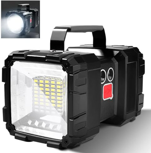 LETOUR Rechargeable Torch, 10000mAh Super Bright Led Torch Portable Searchlight, 4000LM LED Flashlight Spotlight 7 Modes Waterproof Torches for Outdoor Emergency, Camping, Power Cut…