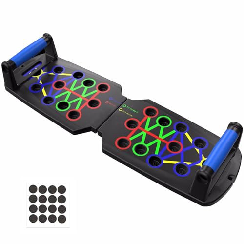 Wesoke Push Up Board Système de supports de Pompes Multifonctionnels 14 en 1 pour Hommes Femmes, Barre de Poussée Portable, Poignées de Poussée de Musculation pour Hommes