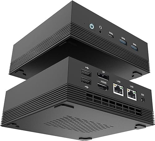 AWOW Mini-PC mit AMD Ryzen 5 5560U (6C/12T, bis zu 4,0 GHz), 16GB DDR4, 512GB SSD, Wi11 Pro, Dual-2,5-GbE, HDMI, DP, Ideal für Zuhause, Büro und Gaming