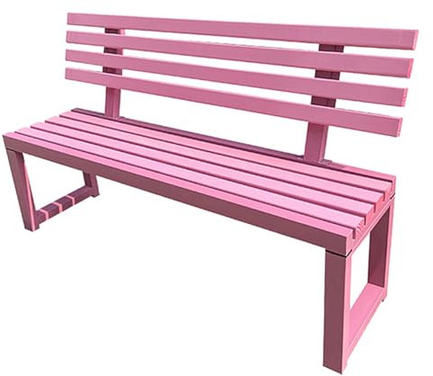 Panchina da Parco in Legno con Schienale Ergonomico 2 3 4 Persone Panca da Esterno 100 120 150 180 200 220cm Panchine per Giardino Balcone Piscina Portico Deck (Color : PIink, Size : 180x40x85cm)