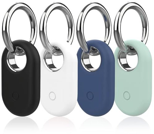 4 Stück Hülle für Samsung Galaxy Smarttag 2, Smart Tag 2 Kompatibel mit Galaxy Schutzhülle, Stoßfeste rutschfeste und Kratzfeste Tragbare Silikon-Schutzhülle für Den Standort-Tracker