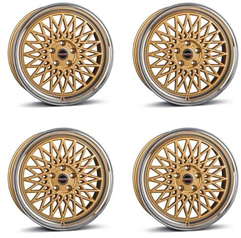 4x Borbet Felgen B 8.0x17 ET45 5x112 gold rim polished kompatibel mit VW Beetle Caddy Cross e-Golf Eos Golf Jetta Passat T-Roc Tiguan Touran