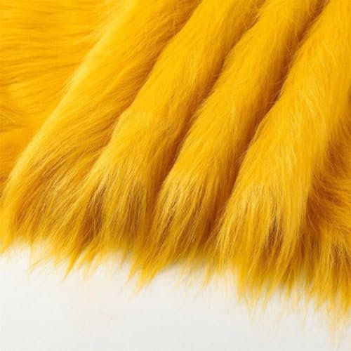 Duories 5cmx180cm Flauschige Kunstpelzband Kunstfell Band Fellstoff, Furry Faux Pelz Stoff Dekoband Zierband Plüsch Trim Plüschstoff Plüschband Borten Bänder zum Nähen Kleidung Weihnachtsdeko,Gold