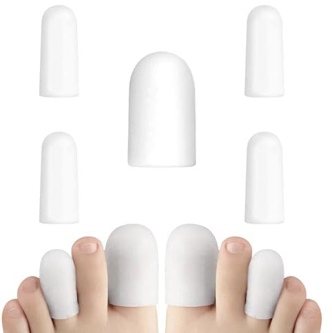 LICQIC 5 Pcs Big Toe Cap, Silicone Toe Protectors, Gel Toe Caps for Provides Relief from Missing or Ingrown Toenails, Corns, Blisters, Hammer Toes, Reduce Friction, Protect Big Toe