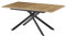 B&D home Esstisch LARS, ausziehbar 120-160 x 80 cm, 4-6 Personen Küchentisch Holztisch mit Kreuzgestell schwarz für Küche, Esszimmer, Industrial modern Design, Wildeiche Optik, 11202-XS-EIWL-P