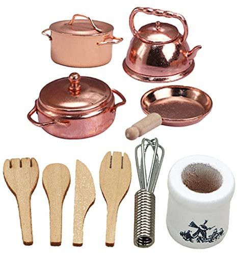 TOYANDONA 1juego Muebles De Cocina Miniatura para Casa De Muñecas Accesorios De Cocina De Juguete Utensilios Simulados para Niño Niña y Decoración De Mini Hogares