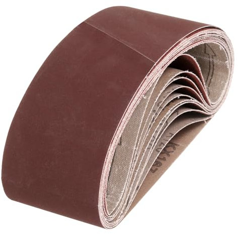 sourcing map 100mm x 610mm Sanding Belts, 10 Pcs 400 Grits Aluminum Oxide Abrasive Belt Sander File Belt for Woodworking, Metal Polishing, Knife Sharpener