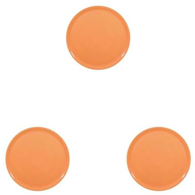 HENDI Assiette à pizza ronde, porcelaine, motif: unicolore, conviennent pour la lave-vaisselle et les fours à micro-ondes, ⌀330 mm, orange (Lot de 3)