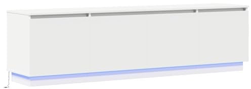 vidaXL TV-Schrank mit LED Weiß 180x38x49 cm Holzwerkstoff
