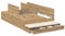 vidaXL Stauraumbett Massivholz Eiche 120X190 cm Stabil mit genug Schubladen Modernes Design Einfache Montage Indoor Schlafzimmermöbel. Doppelbett aus Holz für langlebige Erwachsene.
