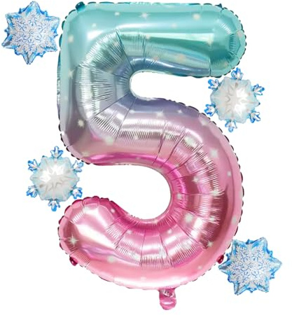 Geburtstag Luftballon 5, Folienballon 5, Folienballons Zum 5, Schneeflocken Luftballon, Schneeflocken Ballons, Geeignet Für Mädchengeburtstagsfeiern, Hochzeiten, Weihnachten