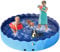 Yaheetech Foldable Dog Paddling Pool with Sprinkler Collapsible Pet Swimming Pools Doggie Wading Bathtub Outdoor Suitable for Puppy Small/Medium/Large Dogs 200cm, Blue