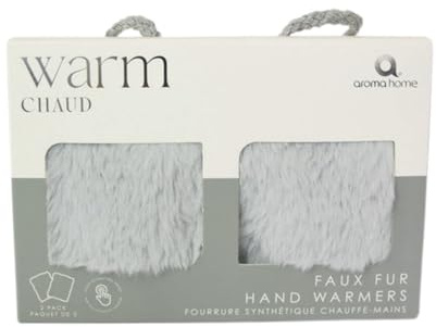 Aroma Home Hand Warmers Faux Fur Pocket Size Winter Fashion Heat Pad Reusable Gift