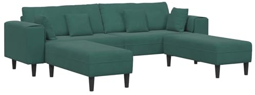 LoogCape Modernes Sofa, 3-teilig, Dunkelgrün Samt, 250 cm breit, mit Federkissen, 4-Sitzer Couch für Wohnzimmer, strapazierfähige Sperrholzkonstruktion