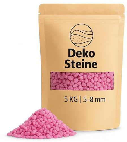 Deko-Granulat pink als farbige Streudeko - 5 kg kleine Deko-Steine Ø 5-8 mm für Gläser, Vasen