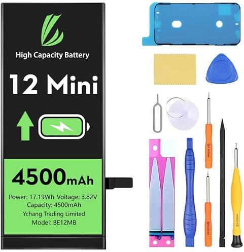LL TRADER Akku für iPhone 12 Mini, 4500mAh mit Reparatursets A | Hochleistungs-Ersatzbatterie Kompatibel mit iPhone 12 Mini, A2176, A2398, A2400, A2399
