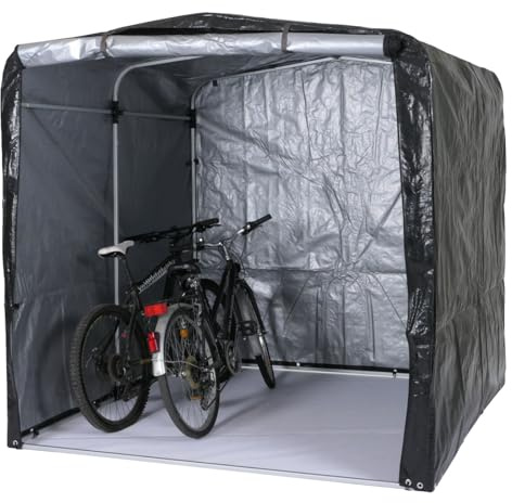 PROREGAL Fahrradgarage | HxBxT 201x201x201cm | Foliengarage Aufbewahrungsgarage Garagenzelt | Anthrazit | Alu UV-Schutz wasserfest