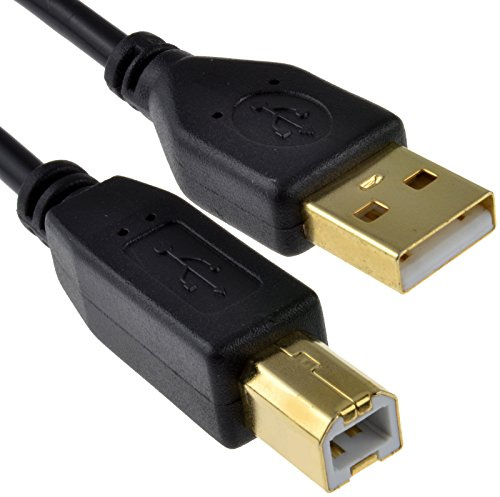 kenable USB 2.0 Printer Cable A to B High Speed 24AWG Gold Plated Shielded Lead Black 1.2m