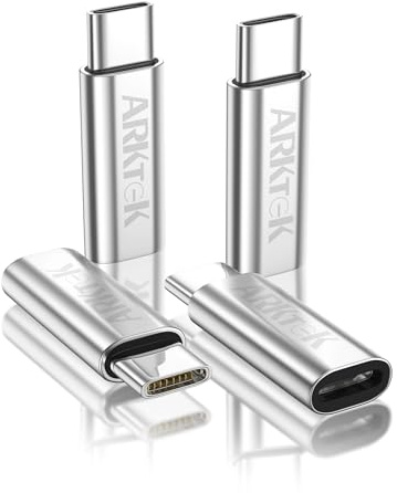 ARKTEK Adaptateur USB C, Adaptateur iOS (Femelle) vers USB Type C (mâle) Câble de Recharge Uniquement Compatible avec iPhone 15 Galaxy S24 Pixel 8 (Pack de 4)