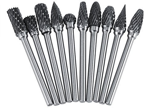 Set di fresa metallo tungsteno - 10 pezzi con testa di taglio precisione per trapano, foratura, intaglio, incisione e lucidatura