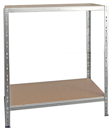 Shelf Creations BASIC Schwerlastregal 100x140x50cm verzinkt 2 Böden Steckregal Kellerregal Lagerregal Werkstattregal Archivregal Haushaltsregal Ordnerregal Metallregal Garagenregal Fachbodenregal