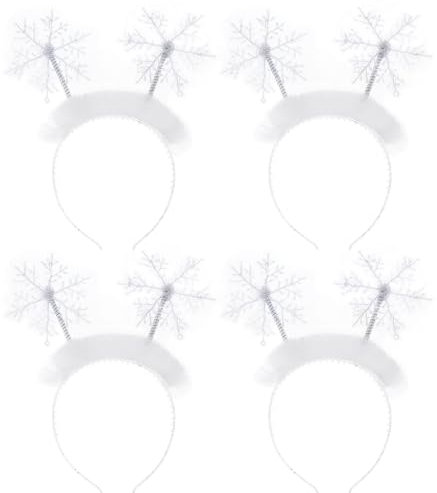 SOLUSTRE 4Pcs Schneeflocke Kopf Bopper Stirnband Party Zubehör Weihnachten Dekorative Haarbänder Niedlichen Bühne Requisiten Kostüm Kleid Zubehör