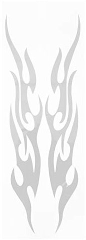 -Flammen-Aufkleber Fire Decals Tribal Flame Ignite Retro Reflektierende Aufkleber für Fahrrad Helm Gehstock Walker (Silber)