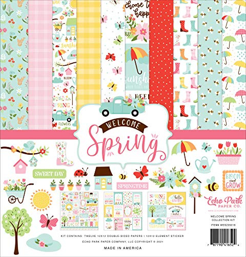 Echo Park Paper Company WES235016 Welcome Spring Collection Kit Papier, 12-x-12-Inch
