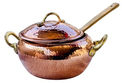 Siviss 3-Piece Dinnerware Set, Traditional Copper Cookware, Dinnerware, Copper Cookware/3 Piece Cookware Set (MİDDLE)