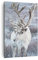 Wandbilder Dekoration Wohnzimmer Weiß Rentier Skandinavisch Bilder auf Leinwand 80x120cm Leinwandbild mit Rahmen Schlafzimmer Küche Deko Wand Kunstdruck Art Groß XXL Wanddeko Bild Canvas PA80x120-5156