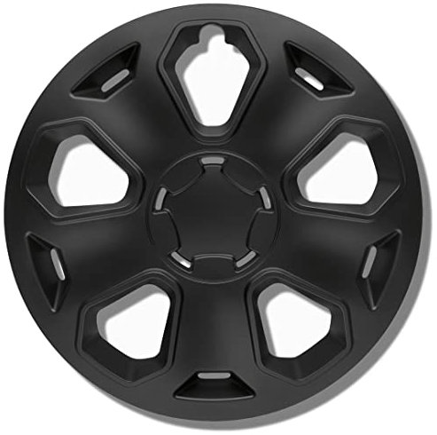 Radkappen 16 Zoll - Schwarze Radzierblenden 4er-Set von 13-16 Zoll - Topas Radblenden für die meisten Automarken und Stahlfelgen - Zierkappen in Schwarz oder Silber - Felgenabdeckung für Autofelgen