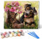 CHKNUJY Peinture par Numéro Adulte chien animal et chaussure fleur 40x50cm Bricolage Tableau Peindre par Nombre pour Enfants Jouets à peindre, cadeaux peints à la mainHome Decor