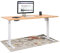 KRIEG HighDesk SMART Höhenverstellbarer Schreibtisch 180 x 80 cm I Weiß + Buche - Elektrischer Sitz- & Stehtisch mit Tischplatte - Stehschreibtisch Elektrisch Höhenverstellbar