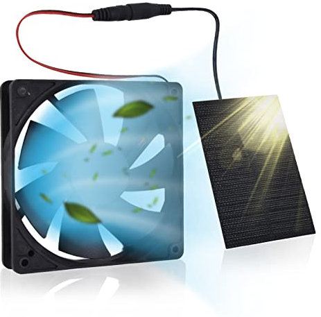 3W Solar Panel Fan Kit,Solar Powered Fan,Portable Solar Powered Exhaust Fan,Outdoor Ventilator Exhaust Fan for Small Chicken Coops, Greenhouses, Sheds, Pet Houses, Window Exhaust