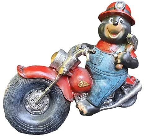 Aspinaworld Gartenfigur, Maulwurf Figur auf Motorrad, 26 cm, Figur für den Garten, wetterfeste Deko