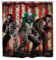 Ufeela Halloween Joker Clown Duschvorhang 60Wx72H Zoll Gruseliger Horror Zirkus Karneval Hallowmas Blutangst Blutangst Blutangst Blutiger Horror für Badezimmer Dekor Stoff Wasserdicht Dekorative