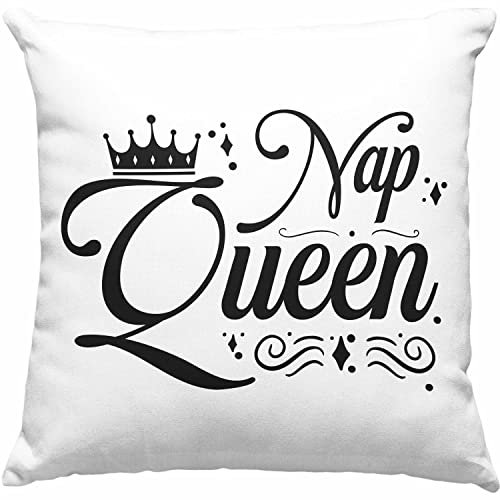 Trendation - Nap MIttagsschlaf Kissen Geschenk Queen Lustige Geschenkidee Tochter Mädchen Freundin Dekokissen mit Füllung 40x40 (Grau)