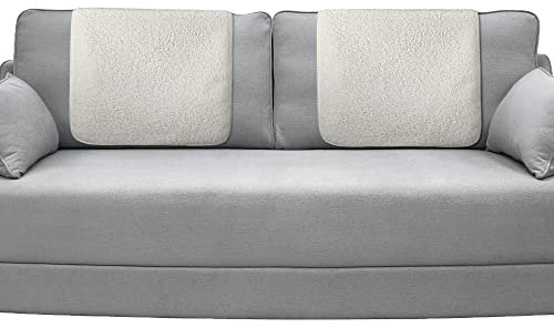 Frienda 2 Stück Kopfstützenschutz für Liegestuhl, Couch, Möbel, rutschfest, Sofa, Kopfstützenschutz für Wohnzimmer, Beige