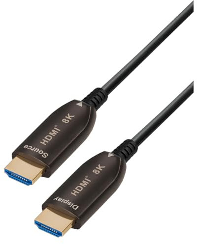 Maxtrack Cable activo de fibra óptica HDMI® C507-15ML - HDMI 2.1, 8K @ 60Hz, 4K @ 120Hz, eARC, 3D, HDR, HDCP 2.2, YUV 4:4:4, alcance de hasta 100 m